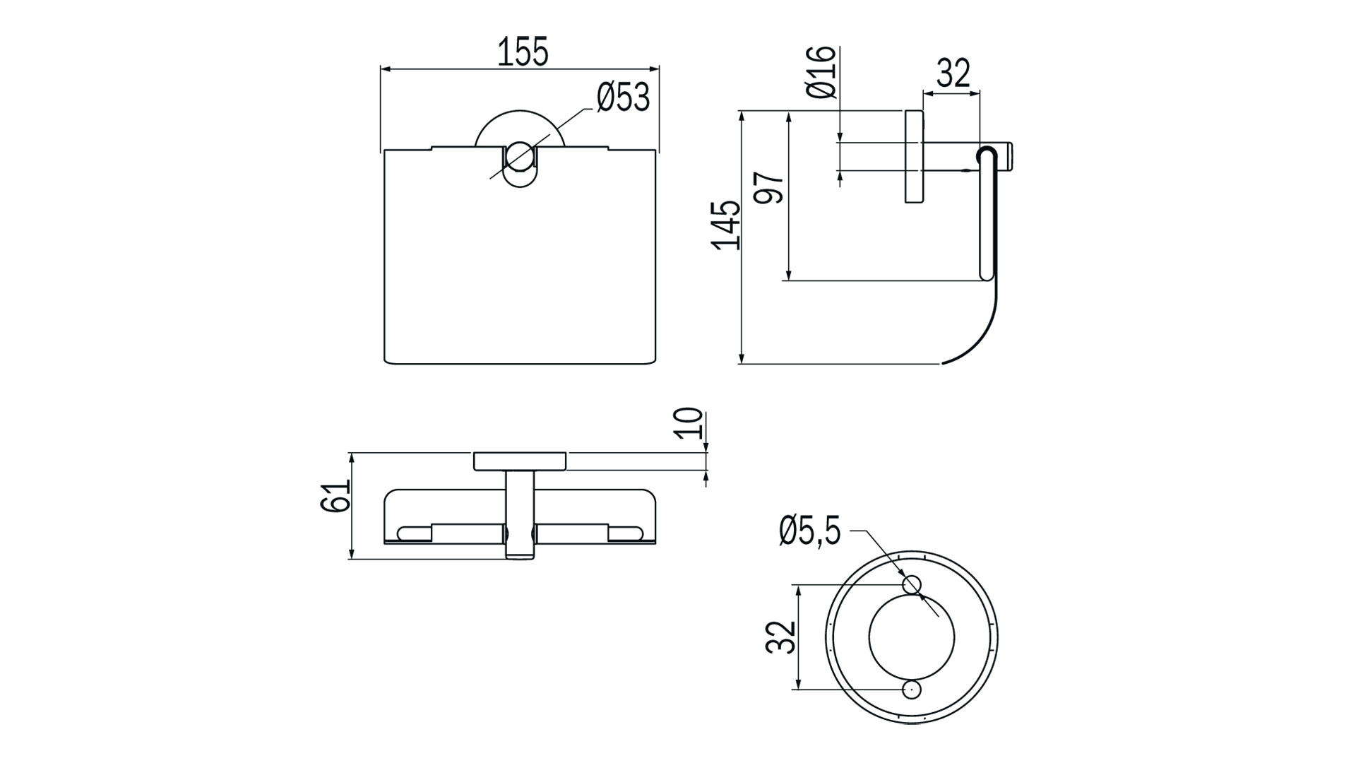 Portarotolo Gealuna Inda A10260 dimensioni