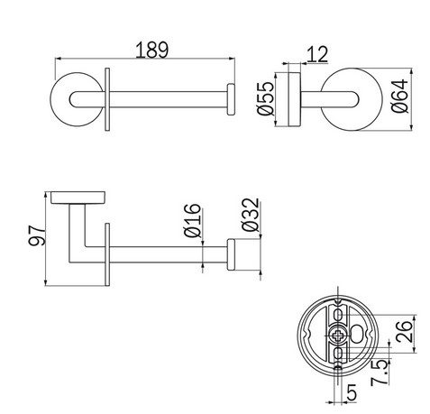 Portarotolo Forum Inda A36250 dimensioni