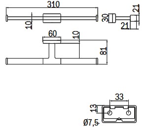 Portarotolo Lea Inda A1825B dimensioni