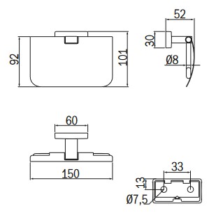 Portarotolo Lea Inda A18260 dimensionni