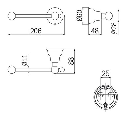 Portarotolo Raffaella Inda A32250 dimensioni