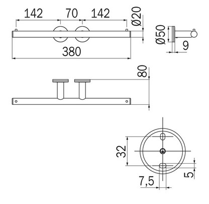 Portarotolo Touch Inda A46252 dimensioni