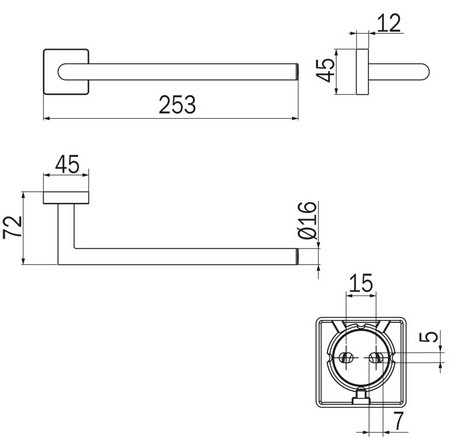 Portasalviette Forum Quadra Inda A3018A dimensioni