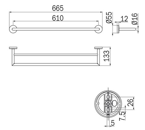 Portasalviette Forum Inda A3619C dimensioni