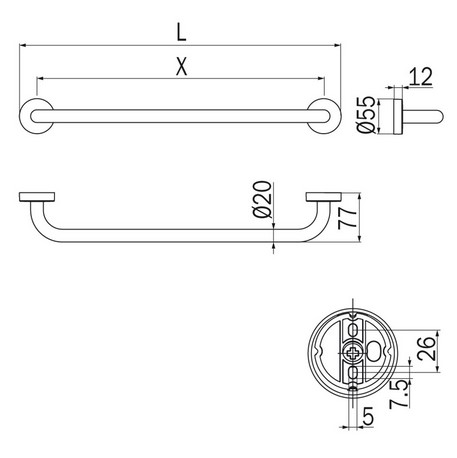 Portasalviette Forum Inda A3690 dimensioni