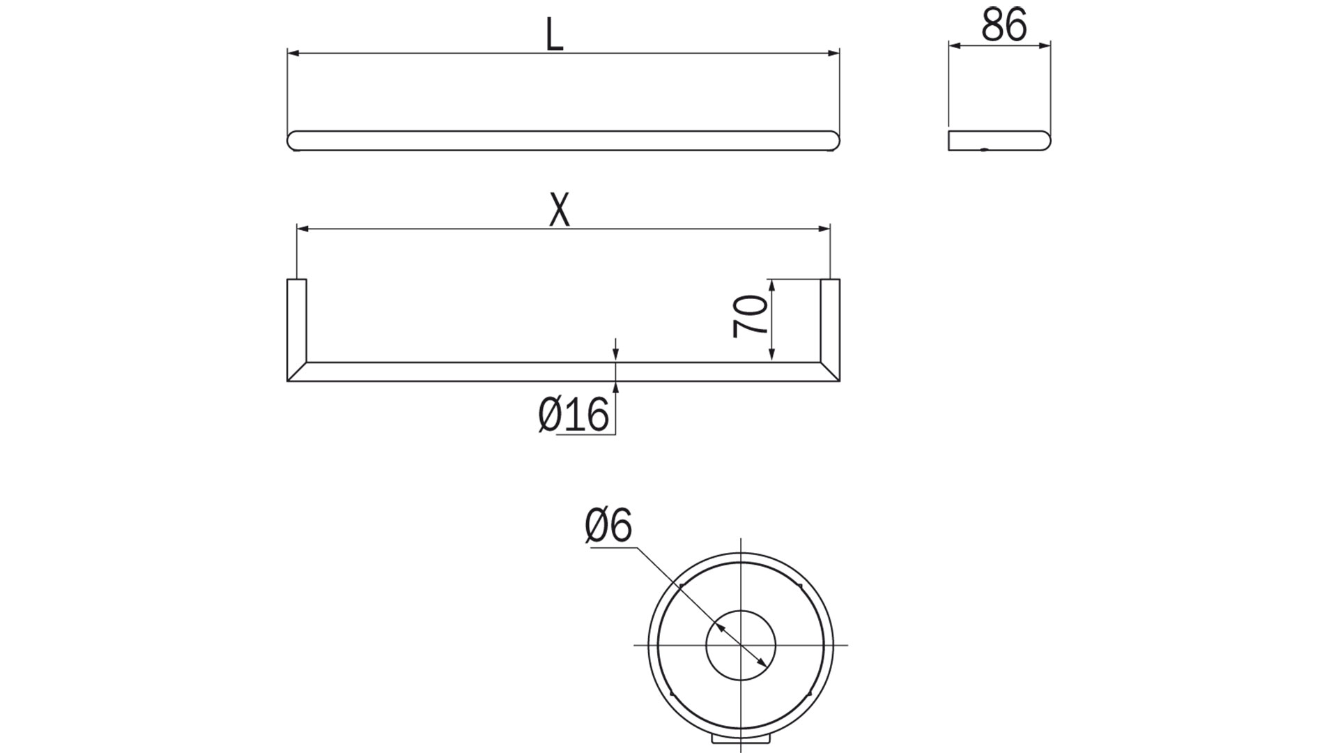 Gealuna Inda A1018 Towel Holder dimensions