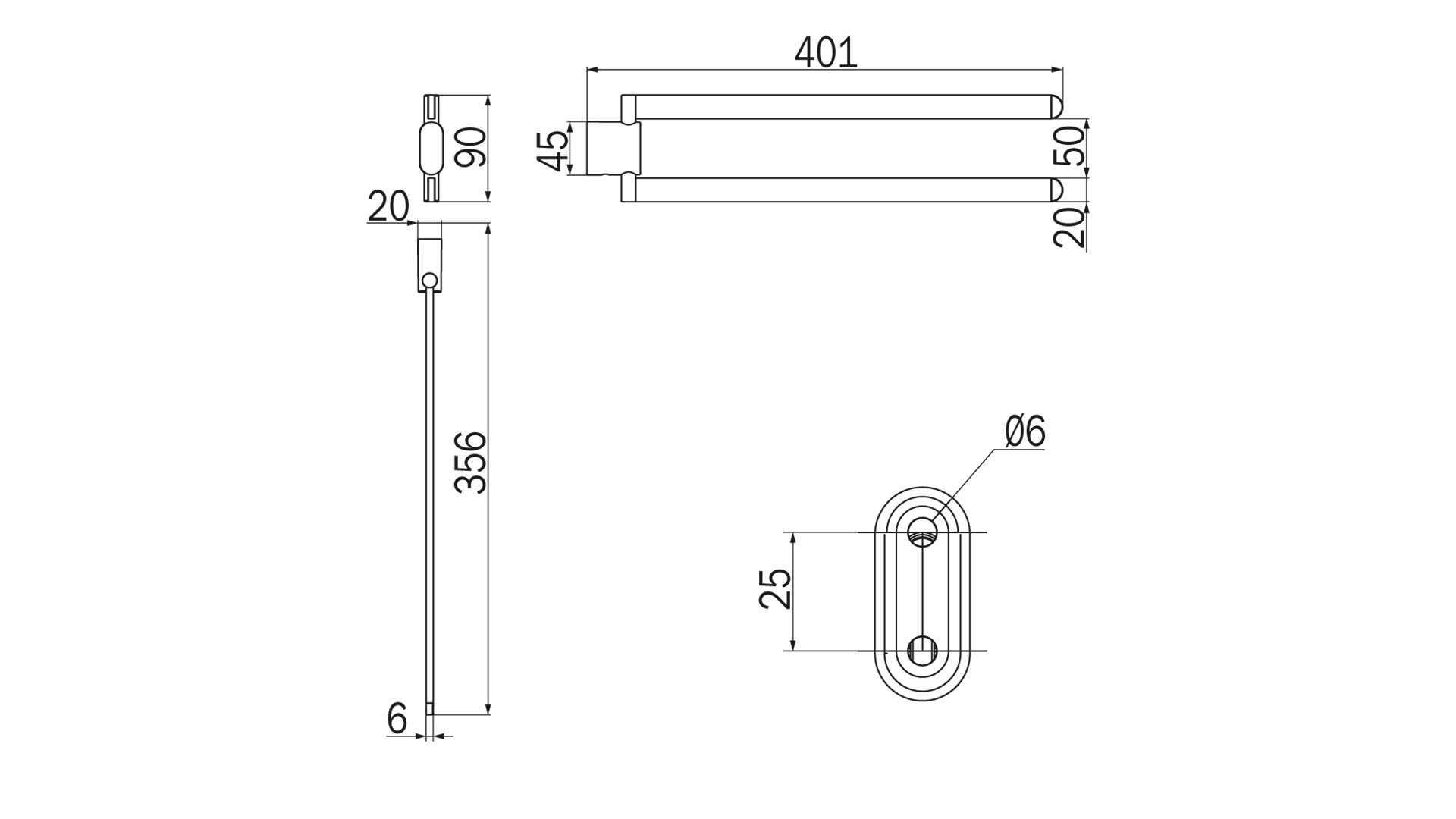 Portasalviette Mito Inda A20150 dimensioni