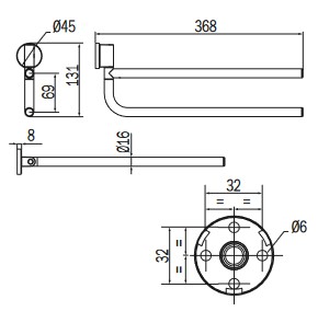 Portasalviette One Inda A2415B dimensioni