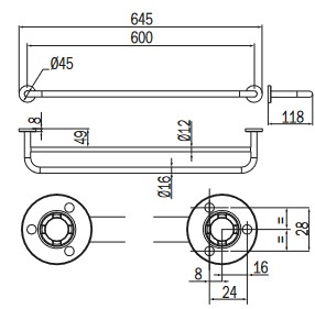 Portasalviette One Inda A2491C dimensioni