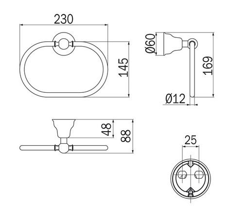 Portasalviette Raffaella Inda A32160 dimensioni