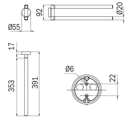 Portasalviette Touch Inda A46150 dimensioni