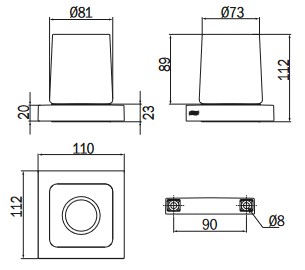 Portabicchiere Divo Inda A15100 dimensioni