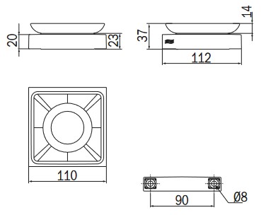 Portasapone Divo Inda A15110 dimensioni