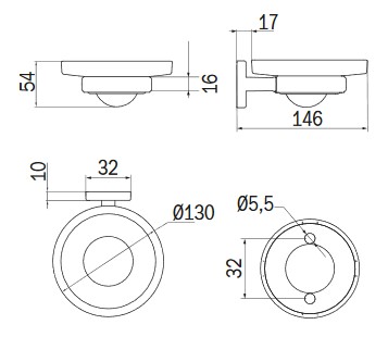 Portasapone Gealuna Inda A10110 dimensioni