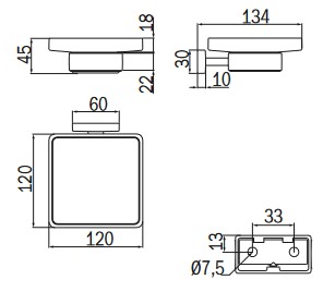 Portasapone Lea Inda A18110 dimensioni