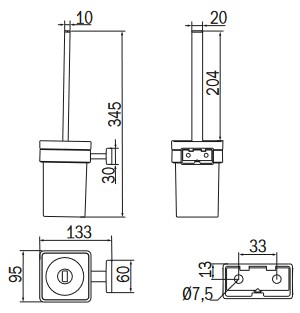 Portarotolo Lea Inda A18140 dimensioni