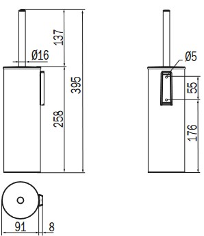 Portascopino One Inda AV014B dimensioni