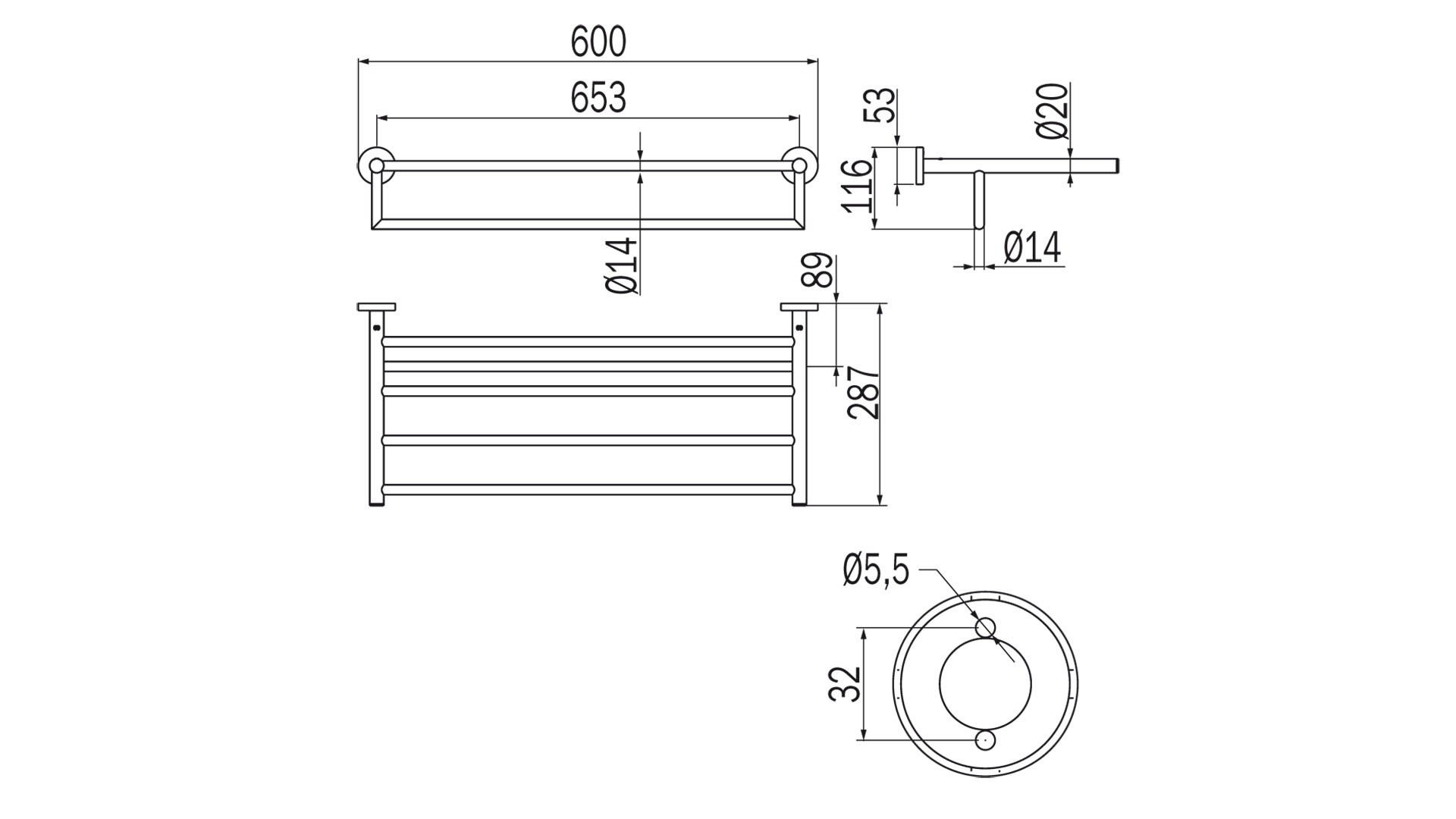 Portasalviette Gealuna Inda A10680 dimensioni