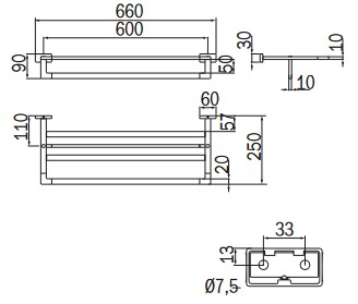 Portasalviette Lea Inda A1814 dimensioni