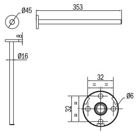 Portasalviette One Inda A2415A dimensioni