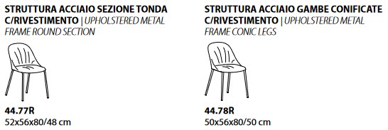 Dimensions of the Sam Chair Ingenia Casa Bontempi 44.79