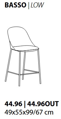 Sam Stool Ingenia Casa Bontempi Measurements