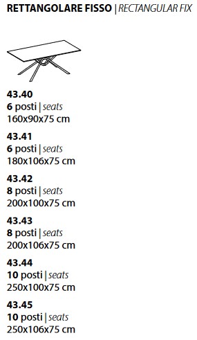 Dimensions of Table Air Ingenia Casa Bontempi