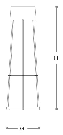Antea Incanto Italamp Floor Lamp Measurements
