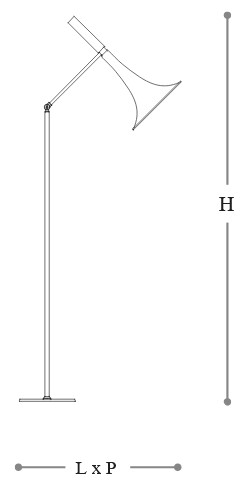 Baffo Incanto Italamp Floor Lamp Measurements