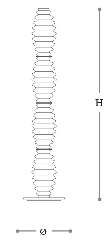 Grand Collier Incanto Italamp Floor Lamp - Dimensions