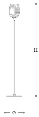 Nuce Incanto Italamp floor lamp dimensions