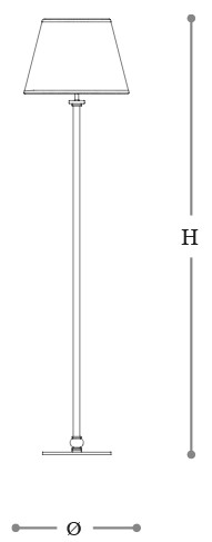 Dimensions of Rosè Incanto Italamp Floor Lamp