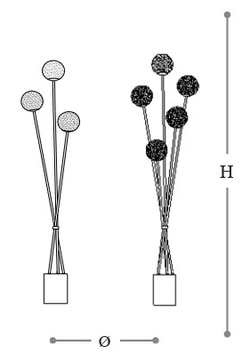 Dimensions of the Tea Incanto Italamp Floor Lamp