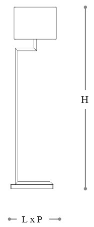 Tinta Incanto Italamp Floor Lamp - Dimensions