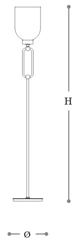 Valentina Incanto Italamp Floor Lamp - Dimensions