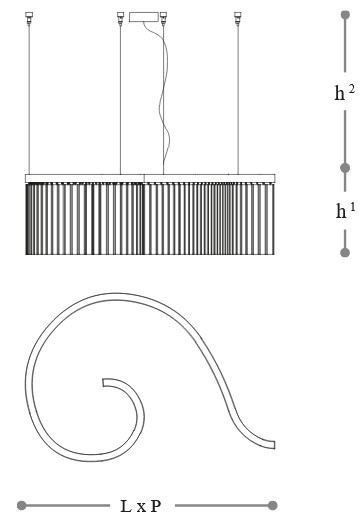 Dimensions of Carmen Opera Italamp Pendant Light