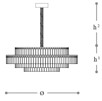 Dimensions of the Charles Opera Italamp Pendant Lamp