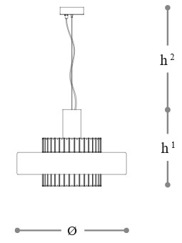 Dimensions of the Crono Opera Italamp Pendant Light
