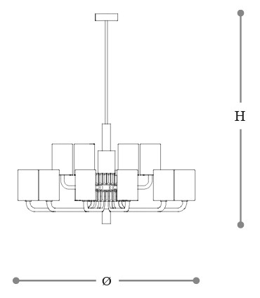 Dimensions of Ego Opera Italamp Pendant Light