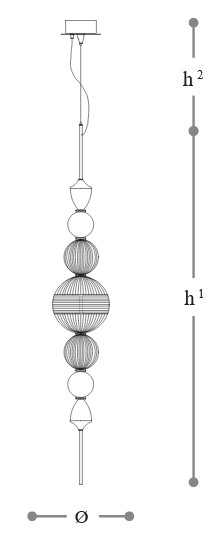 Dimensions of Greta Opera Italamp pendant light