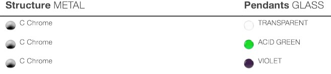 Finishes of the 704 Opera Italamp Suspension Lamp