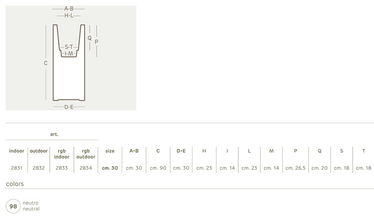 Kube Tower luminous pot Khilia dimensions and colours