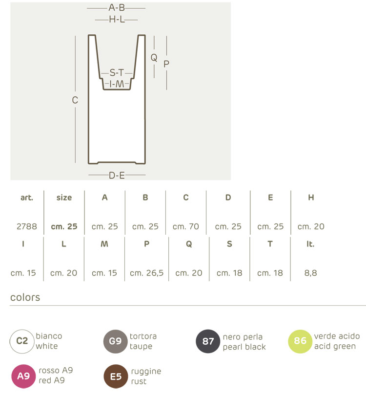 Kube High Slim pot Khilia dimensions and colours