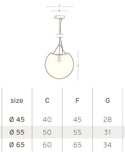 Sfera-lamp-dimensions
