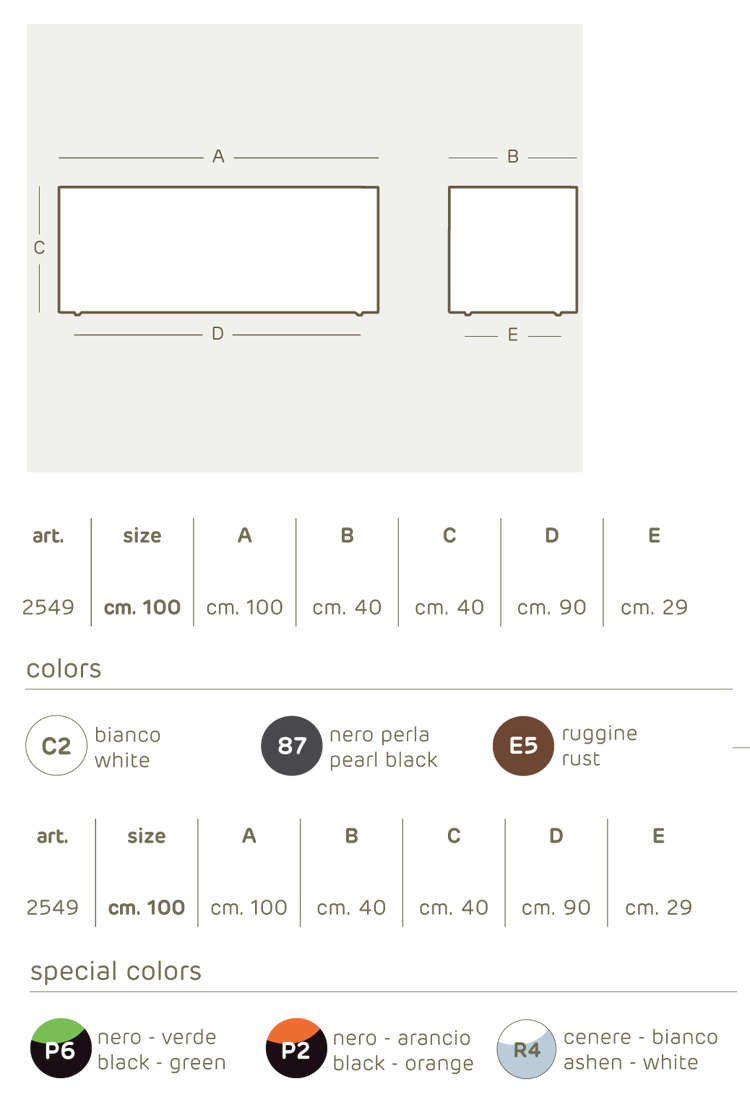 Kube bench Khilia dimensions and colours