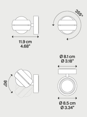 Measurements of Nautilus Lodes Wall Lamp