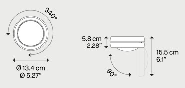Measurements of Nautilus Lodes Ceiling Light