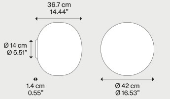 Dimensions of the Volum Lodes Lamp