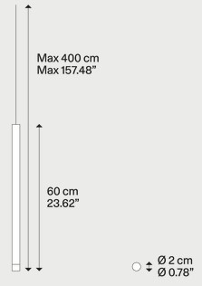 A-Tube Nano Lodes Suspension Lamp Dimensions