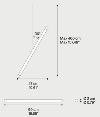 Lampada A-Tube Nano Duo Lodes a sospensione dimensioni